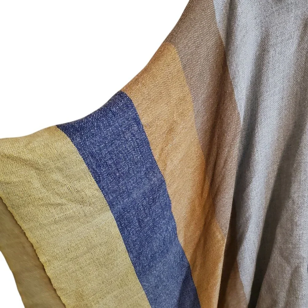Novica Multicolored Striped Ruana Woven from 100% Baby Alpaca